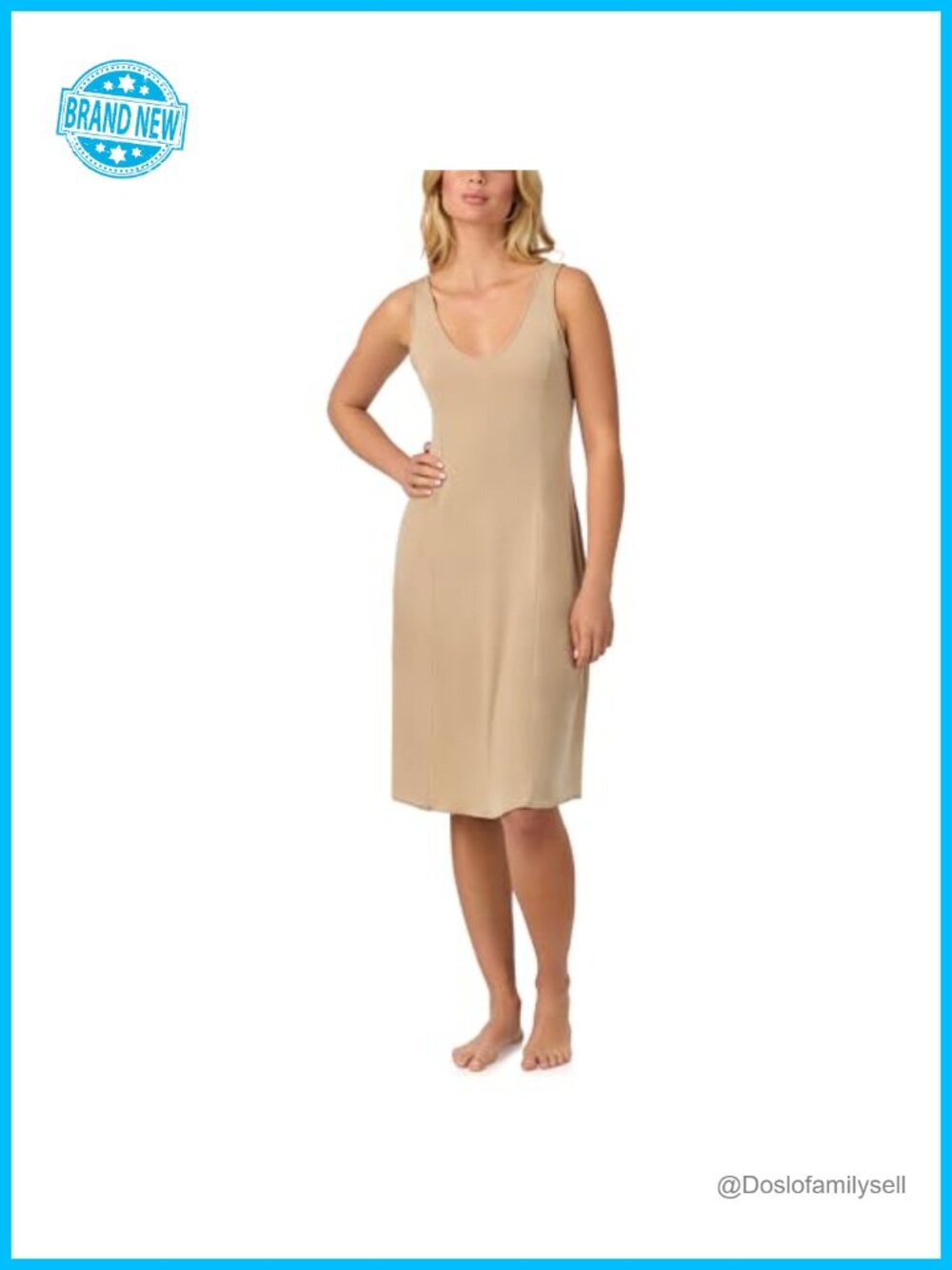 Sleeveless A-Line Full Slip Dress Anti-Cling Stretch Underdress